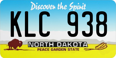 ND license plate KLC938