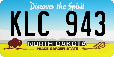 ND license plate KLC943