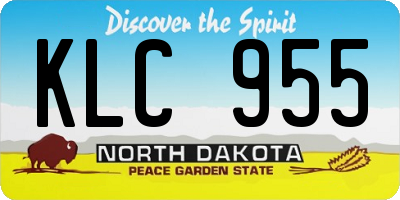 ND license plate KLC955