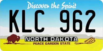 ND license plate KLC962