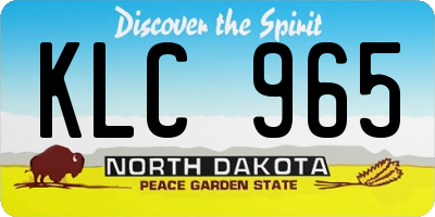 ND license plate KLC965