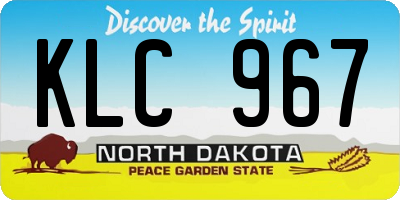 ND license plate KLC967