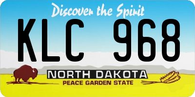 ND license plate KLC968