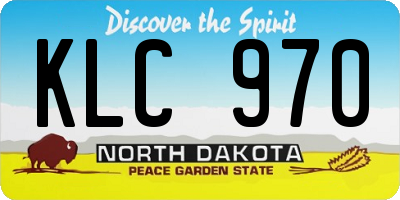 ND license plate KLC970