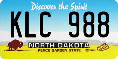 ND license plate KLC988