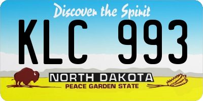 ND license plate KLC993