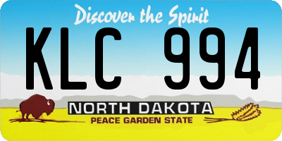 ND license plate KLC994