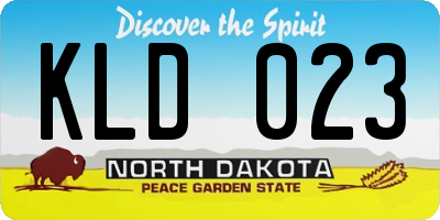 ND license plate KLD023