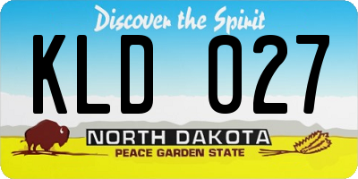 ND license plate KLD027