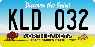 ND license plate KLD032