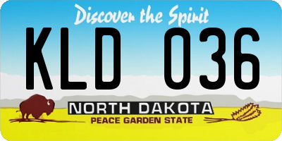 ND license plate KLD036