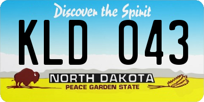 ND license plate KLD043