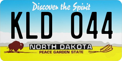 ND license plate KLD044