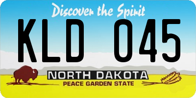 ND license plate KLD045