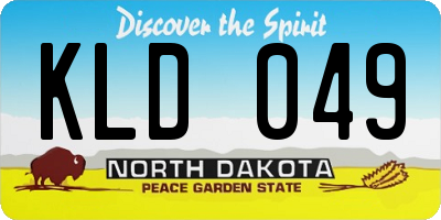 ND license plate KLD049