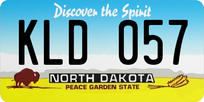 ND license plate KLD057