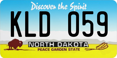 ND license plate KLD059
