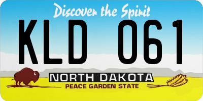 ND license plate KLD061