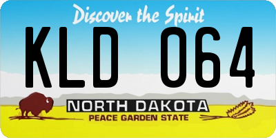ND license plate KLD064