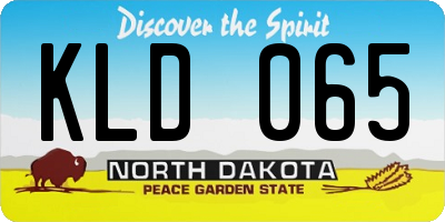 ND license plate KLD065
