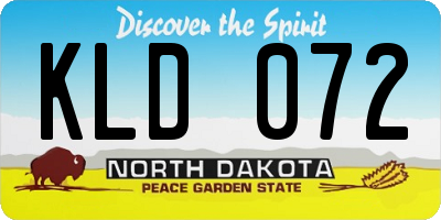 ND license plate KLD072