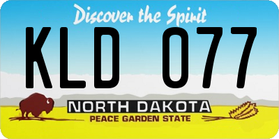 ND license plate KLD077