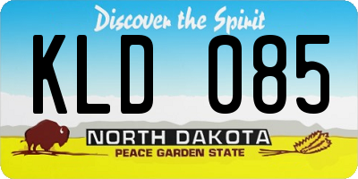 ND license plate KLD085