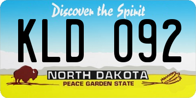 ND license plate KLD092