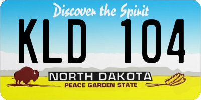 ND license plate KLD104