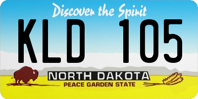 ND license plate KLD105