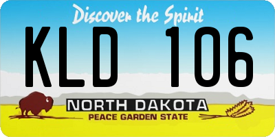 ND license plate KLD106