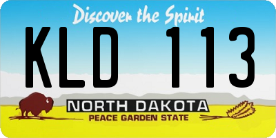 ND license plate KLD113