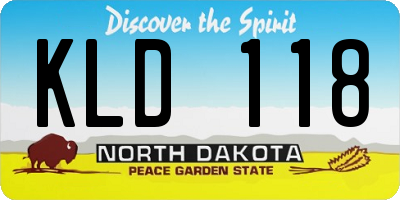 ND license plate KLD118