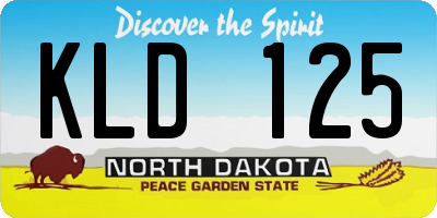 ND license plate KLD125