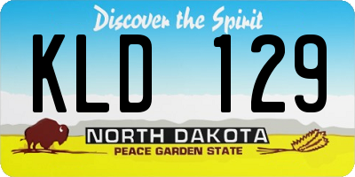 ND license plate KLD129