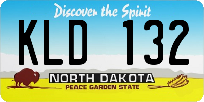 ND license plate KLD132