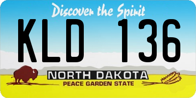 ND license plate KLD136