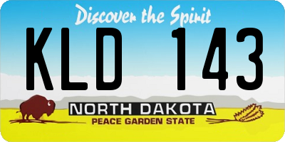 ND license plate KLD143