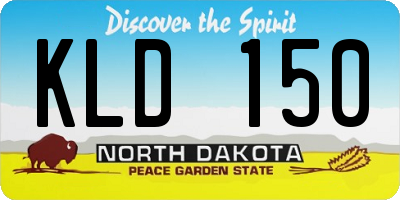 ND license plate KLD150