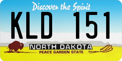 ND license plate KLD151