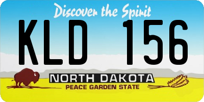 ND license plate KLD156