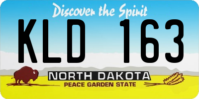 ND license plate KLD163