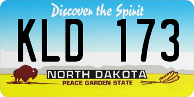 ND license plate KLD173