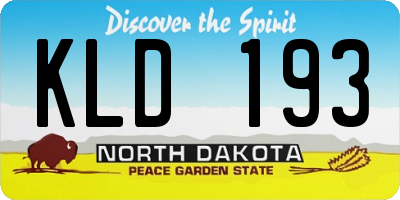 ND license plate KLD193