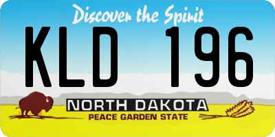 ND license plate KLD196