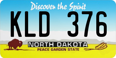 ND license plate KLD376