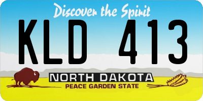 ND license plate KLD413