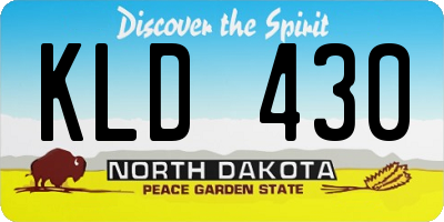 ND license plate KLD430