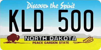 ND license plate KLD500