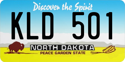ND license plate KLD501